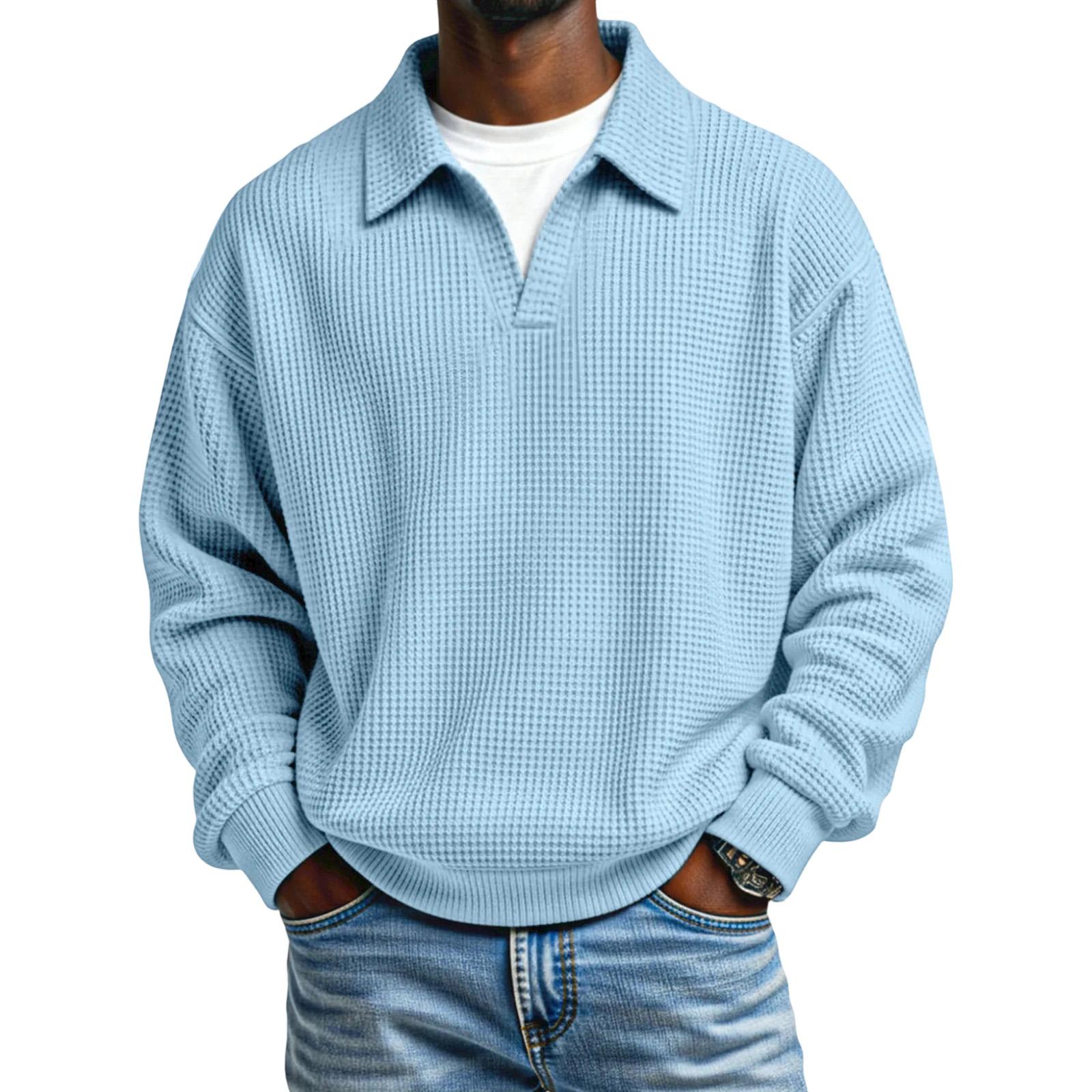 

Men s Collarless Casual Sweatshirt Without Buttons M