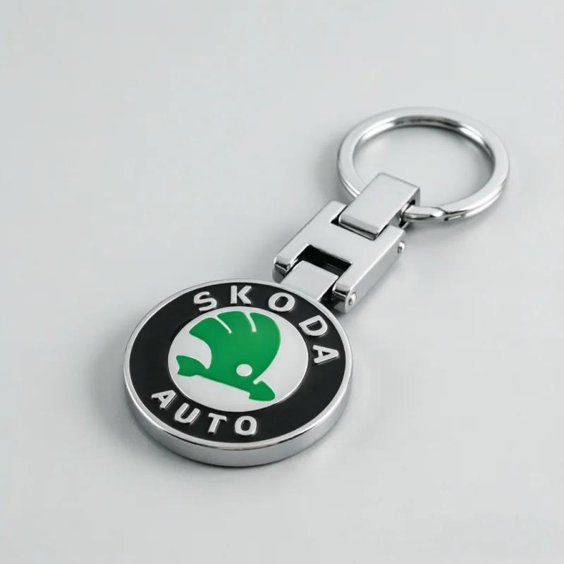 Car Sticker Skoda 3D Metal Emblem Keychain Zinc Alloy Auto Key Pendant For Octavia Fabia Kodiaq Superb Karoq Rapid Kamiq Yeti Sc ulnm83