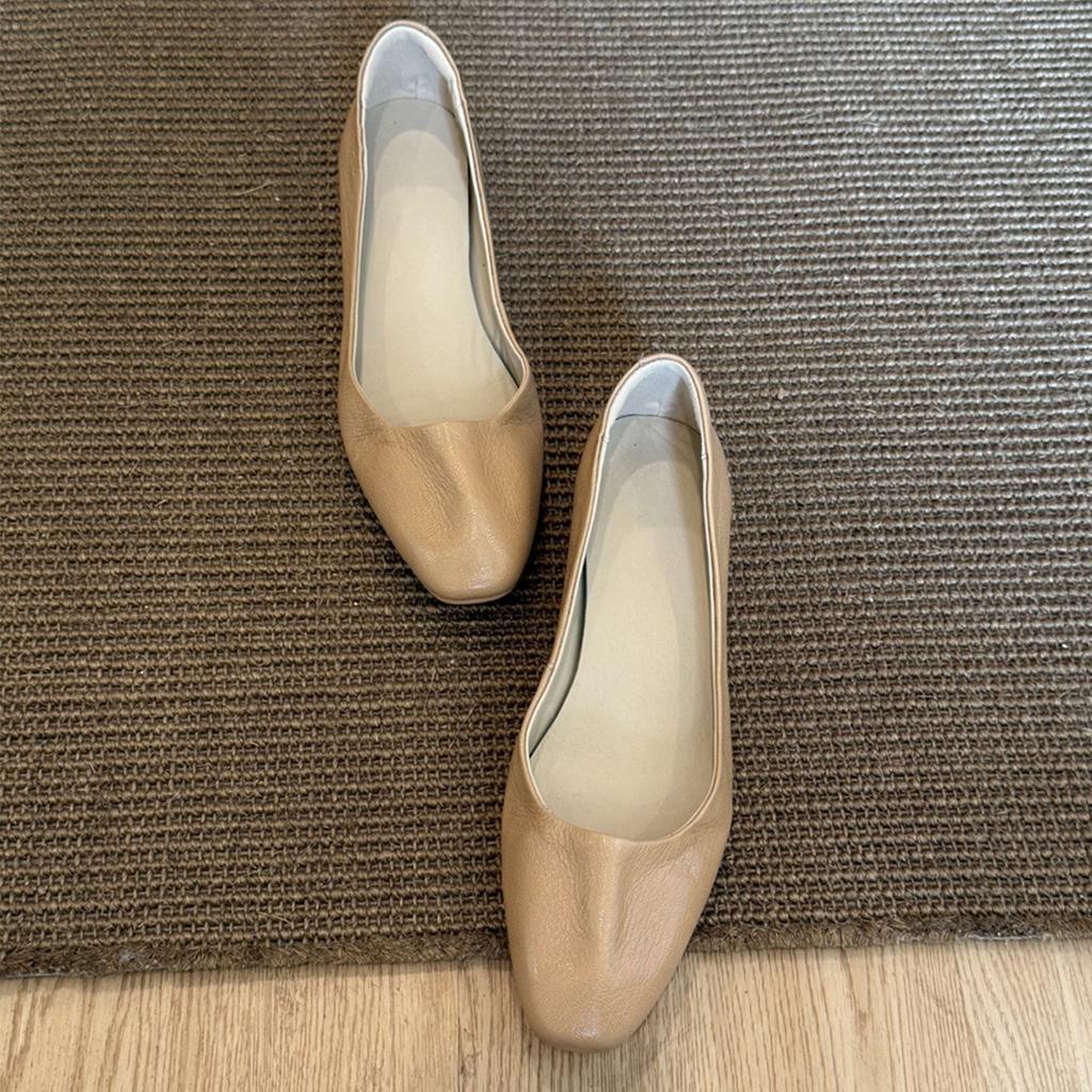 Sheepskin Version~ French Temperament Inner Height Increase Single Shoes Shallow Mouth Versatile One Pedal Commuter Shoes Simple Professional Work S