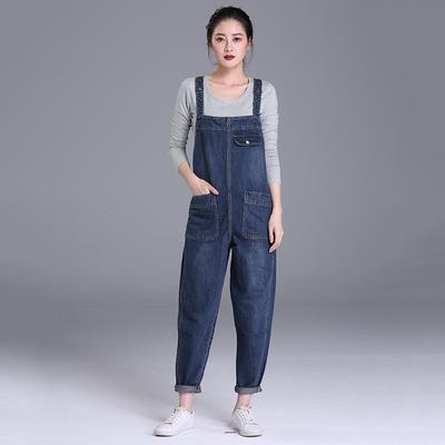 Ženy Ležérní Denim Overal Overaly Móda Streetwear Ležérní Kapsy v pase Přední Plná délka overal Playsuit Velká velikost