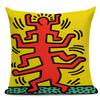 Figury Pop Art Graffiti Poszewka na Poduszkę Kolorowa Sztuka Abstrakcyjna Dekoracyjna Poszewka na Poduszkę Kwadratowa Lniana Poszewka na Poduszki do Rzucania