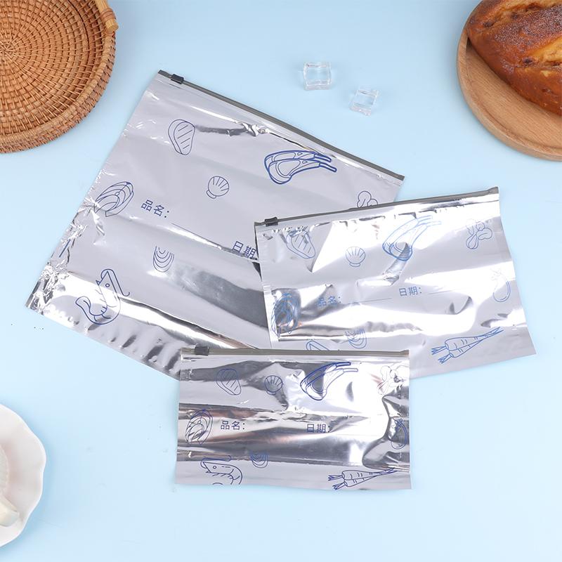 10Pcs Aluminum Foil Fresh-Keeping Bags Reusable Self-Seal Avoid Light Packaging Bag Thickened Food Storage Bags For Fruit Meat