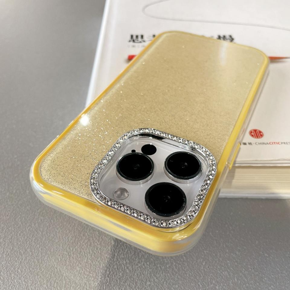Transparent Silicone Phone Case For iPhone 16 15 14 13 12 11 Pro Max Plus Clear  Bling Glitter Protector Shockproof Cover