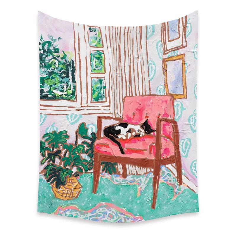 Bohemian Schlafzimmer Wanddekoration Makramee Wandbehang Teenager Ästhetik Indie Zimmerdekor Anime Wandteppich Großer Stoff Wandteppich