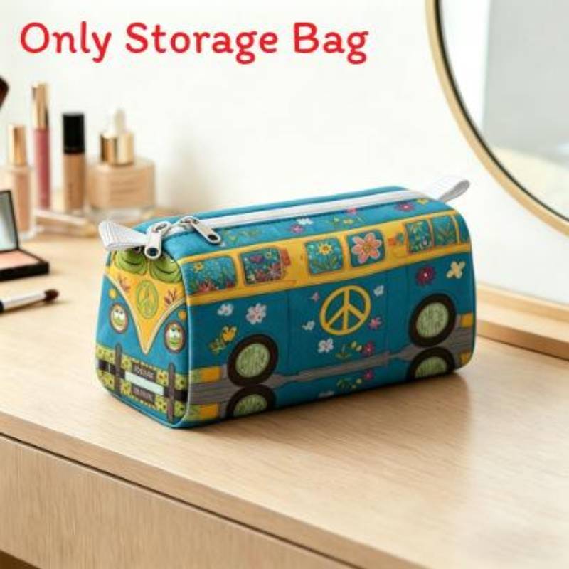 Multi Functional Plush Makeup Organizer With Zipper Closure For Home Use Storage