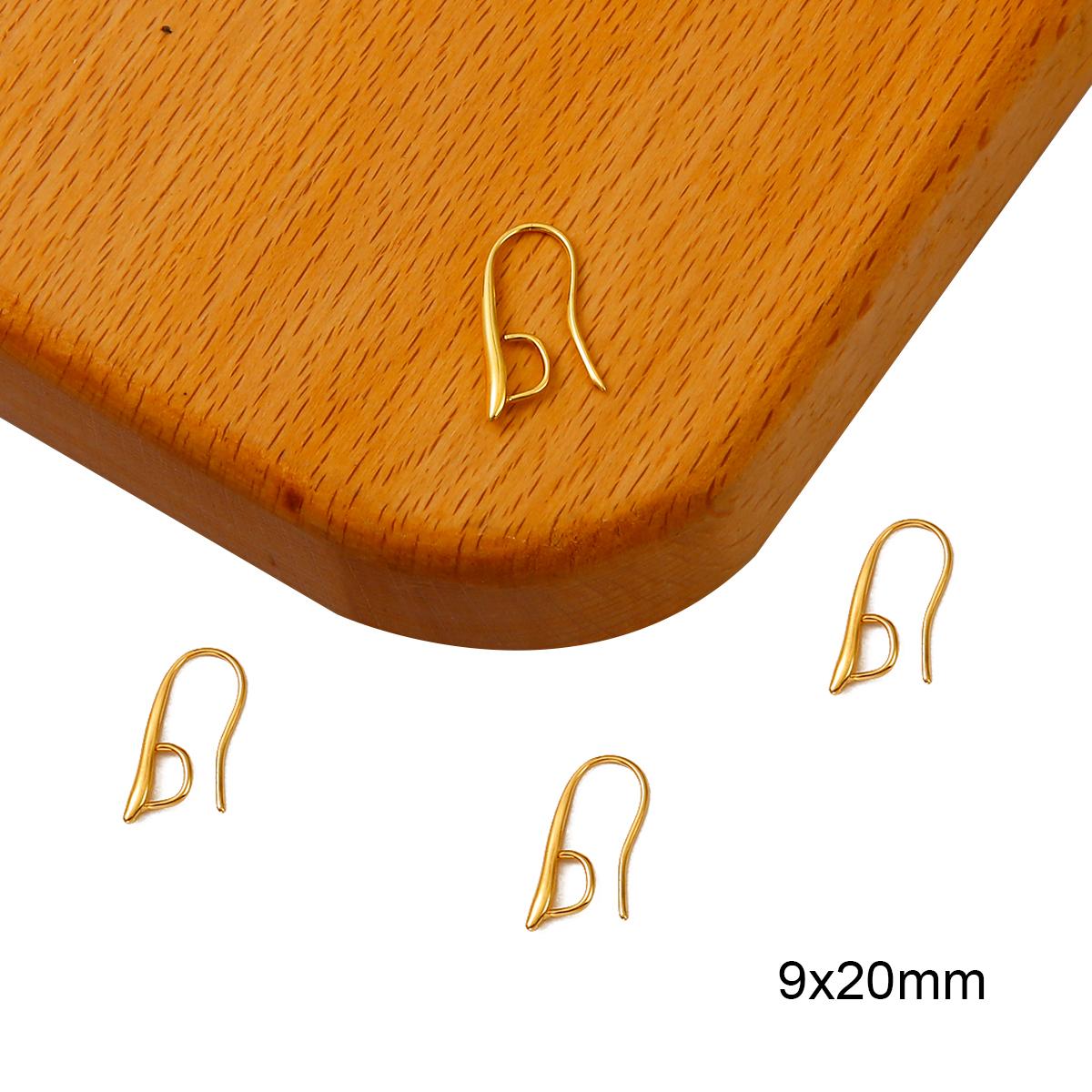 

Позолоченные медные французские серьги-крючки, застежки, провода для ушей, аксессуары для изготовления ювелирных изделий своими руками 9x20mm 10pcs