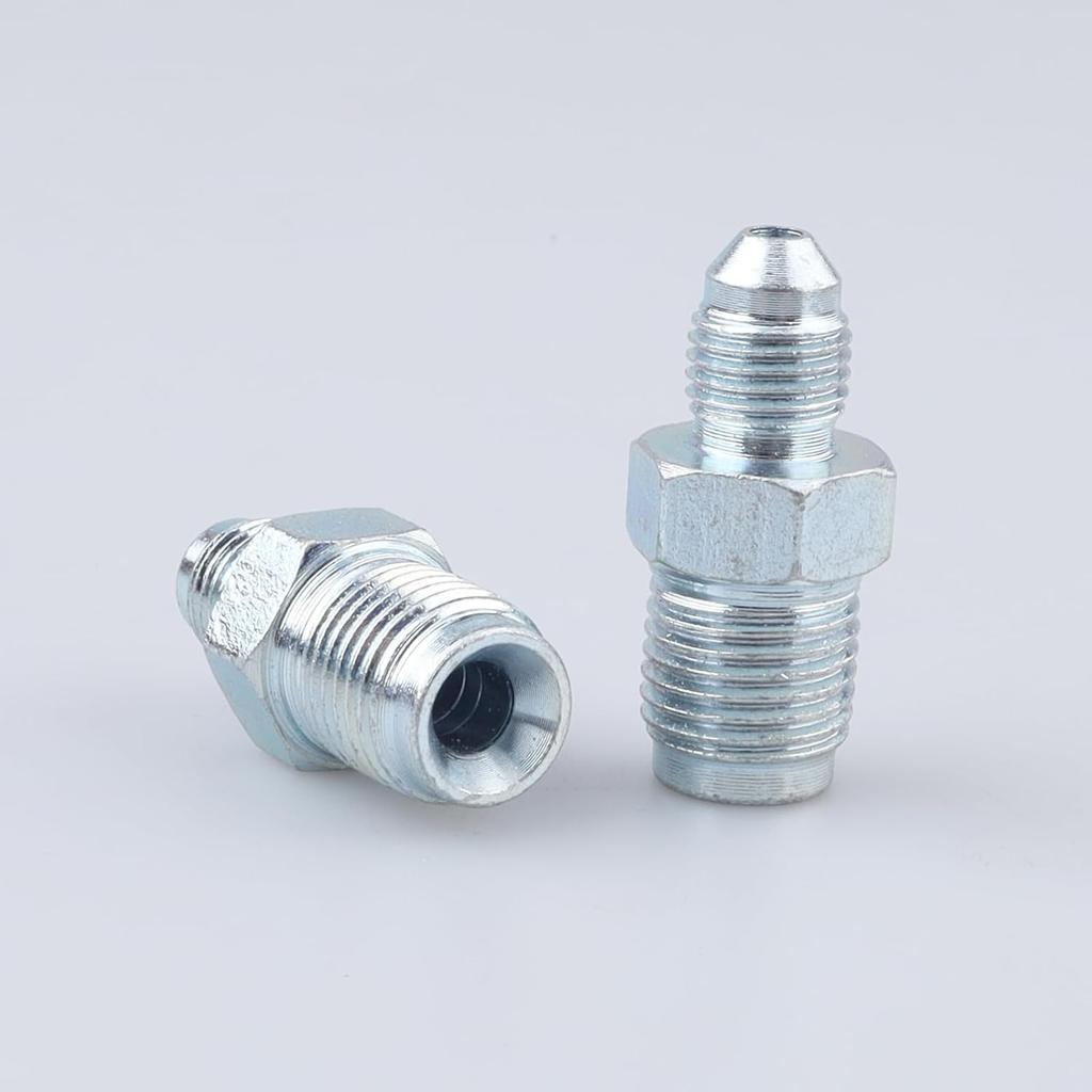 AC PERFORMANCE 3/8 X 24 To 3/8 X 24 Inverted Flare Male Brake Adapter Fittings Zinc Steel, Pack of 2