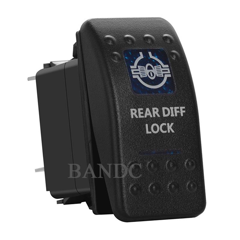 Rear Differential Lock Rocker Switch 5P On-Off Dual Blue Led Toggle Switch for the ARB/Carling/NARVA 4x4 Style Car Accessories