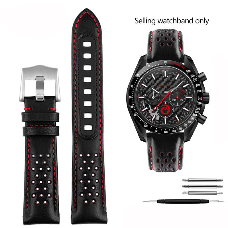 21mm Kalfsleer Horlogeband voor Omega Super Moon Dark Side Apollo 8 Serie Heren 311.92 Horlogeband Riem 311.92.44 Armband