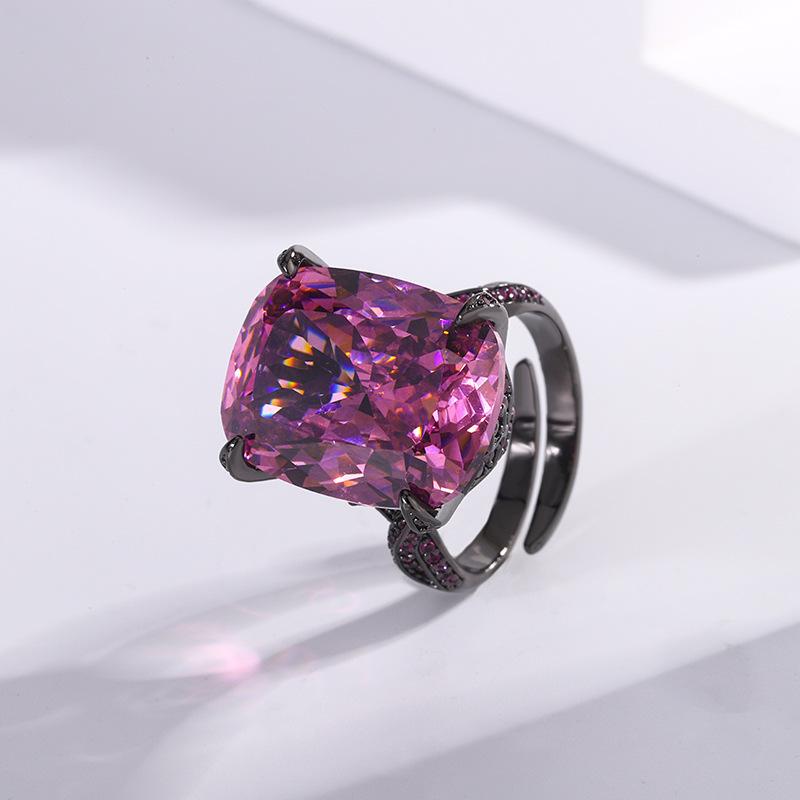 Jewelry Simulation Red Corundum Bird'S Nest Cut Black Gold Retro Set 15 * 20