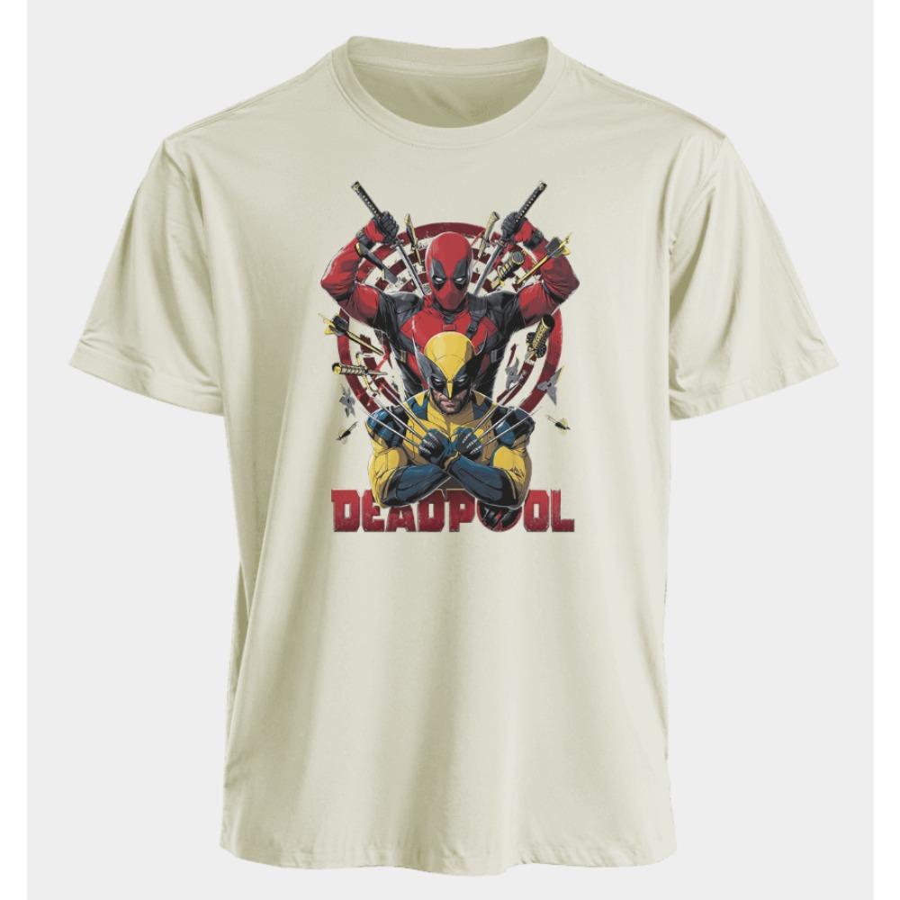 Men's and Women's T-shirts Deadpool Wolverine Summer American Spring and Autumn Basic Sporty Punk Oversized Short-sleeved