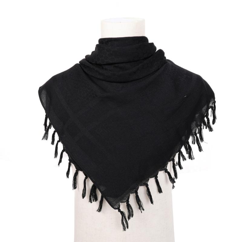 Trendy Adult Shemagh Scarf with Jacquard Pattern Tactically Arab Keffiyeh Scarf