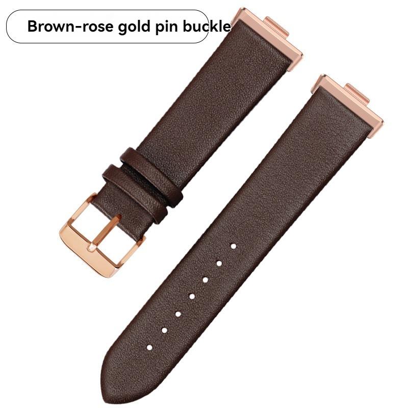 For Huawe Watch Fit3 Fit4 Leather Strap Sports Fit 3 Smart Watch Fit 4 Pro Wristband Ultra-thin Plain Cowhide Watch Chain