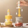 330ml Glass Seasoning Bottle With Cartoon Duck Telescopic Spoon Household Kitchen Salt Storage Box Leak Proof Moisture-proof