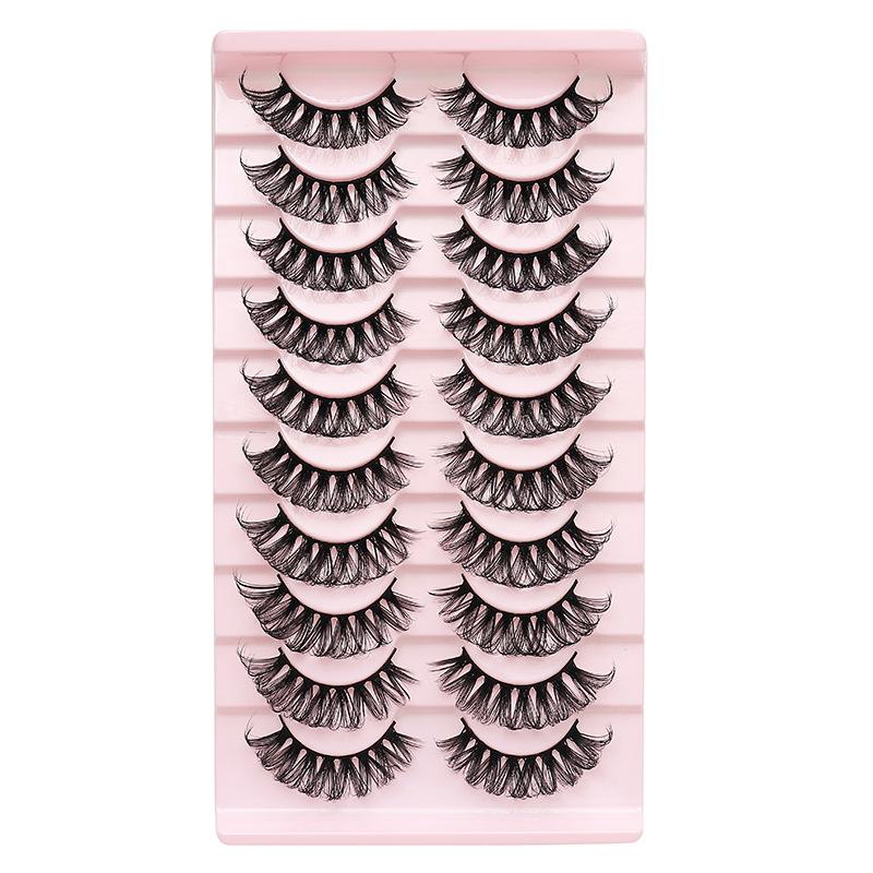 

10 Pairs of DD Upturned Vacation Eyelash Roll Set, False Eyelashes TK14
