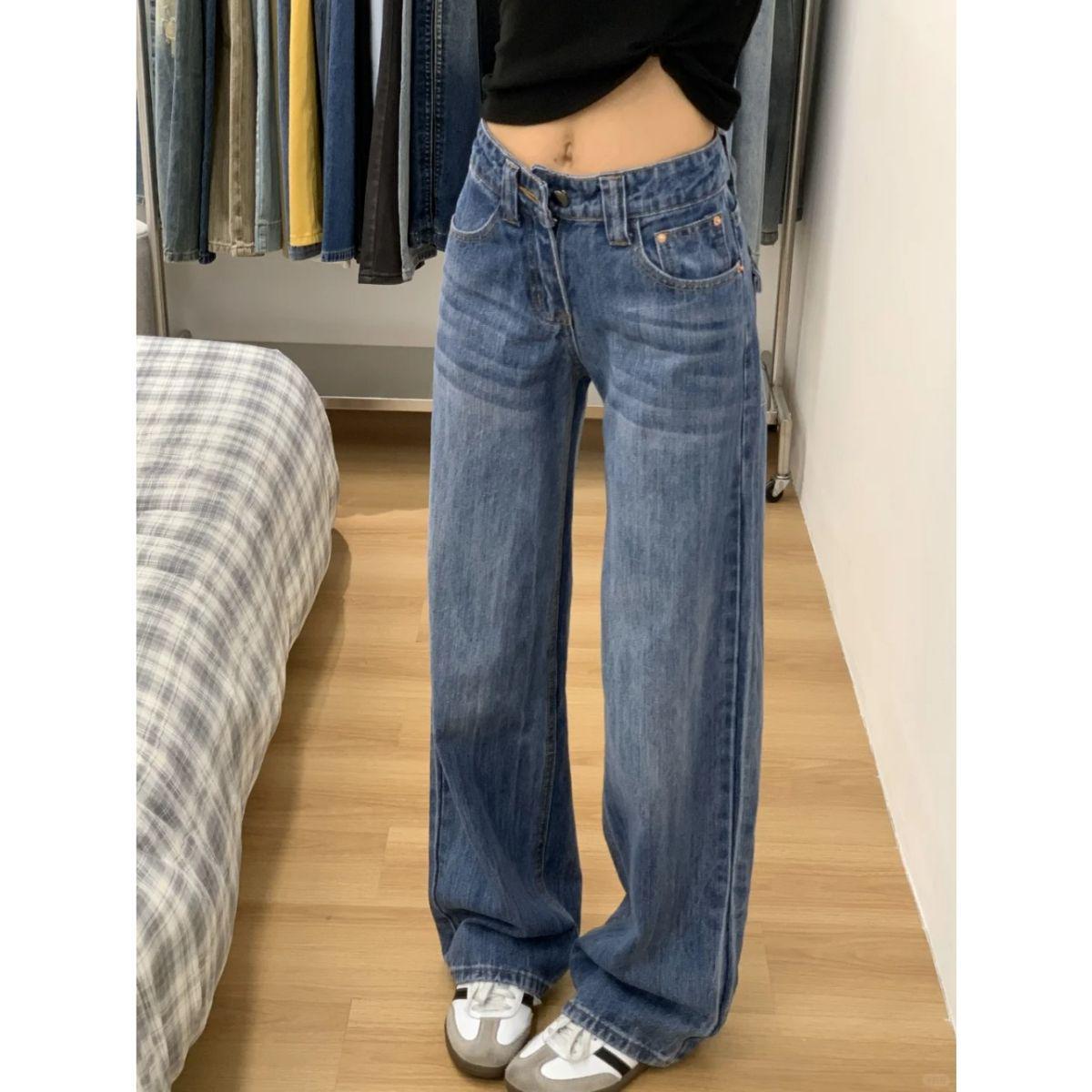 

Qiu s Shop Minimalist Women s Retro Straight-Leg Jeans - 2026 Spring Collection S (suggested for 80-100 jin)