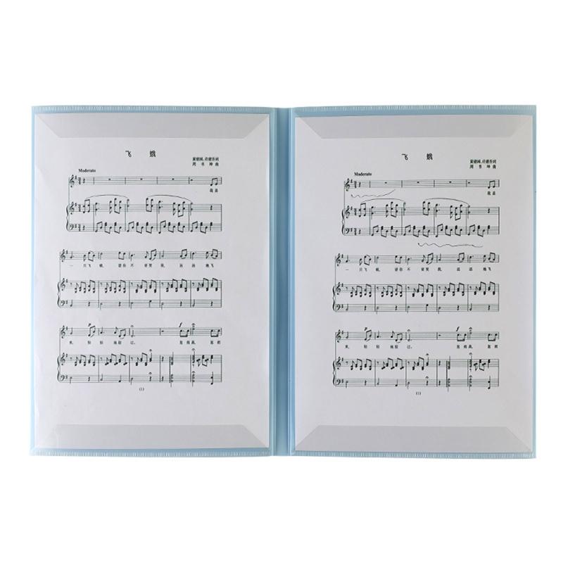 4 Pages Plastic Sheet Music Folder A4 Size Storage Holder for Chorus Art Student