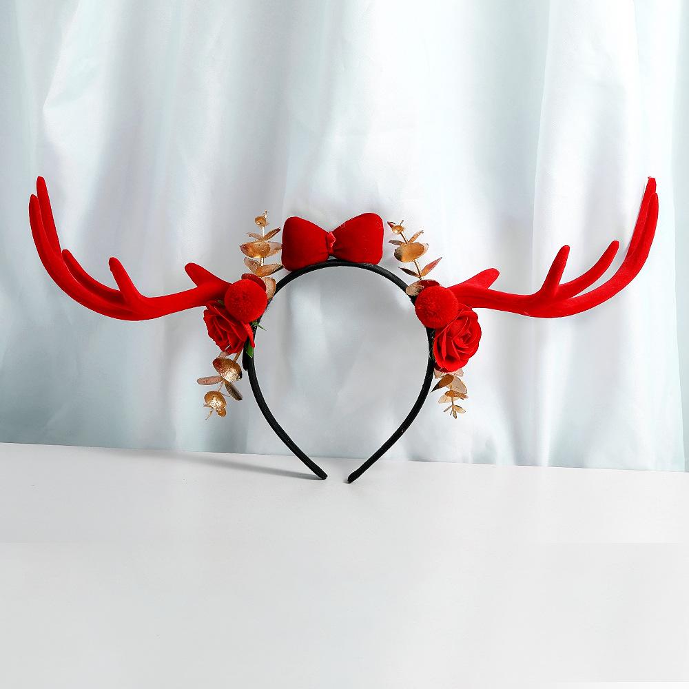 1PC 2025 Christmas Headwear ,Halloween,Christmas Red, Big Antlers Headband, Creative Decorations