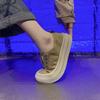 Thick-soled one-pedal canvas shoes for women's 2025 spring new versatile casual no-lace-up, not tired feet, white shoes, board shoes