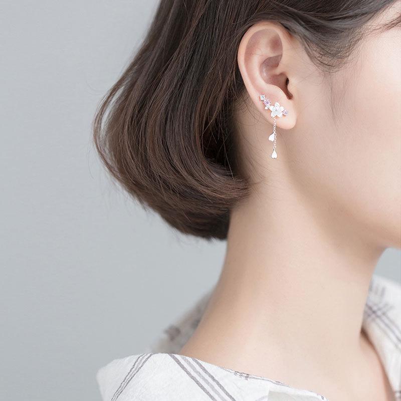 Simple Shell flower tassel earrings woman jewelry gift