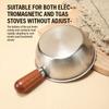 Stainless Steel Small Pot Bowl Walnut Wood Handle Salad Yogurt Bowl Breakfast Cooking Tool Multi-Function Cooking Kitchen Bowl