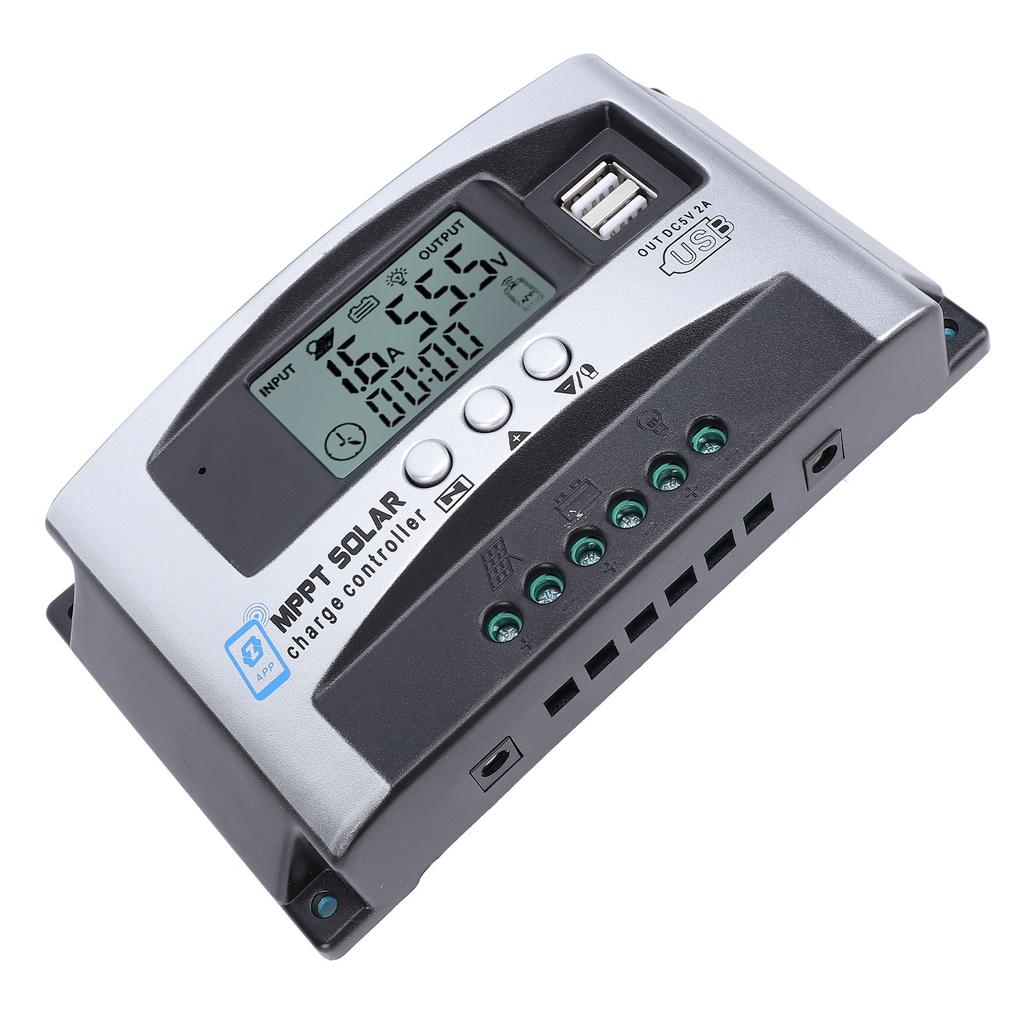 MPPT Güneş Şarj Kontrol Cihazı Bluetooth Uygulama Kontrollü 12V 24V 36V 48V LCD Ekranlı Güneş Paneli Akıllı Regülatör