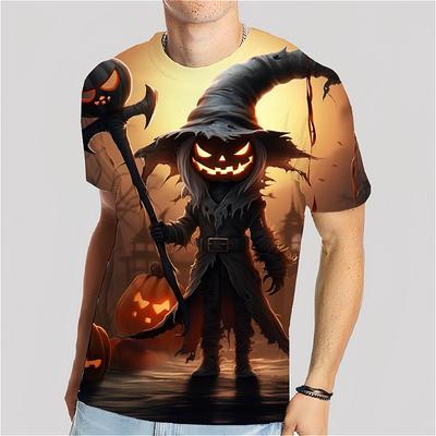 T-shirts pour Hommes Adultes Enfants Halloween Horreur Sorcière Citrouille Effrayante T-shirt Imprimé Intégral 3D T-shirt Col Rond Halloween 2024 Nouveau