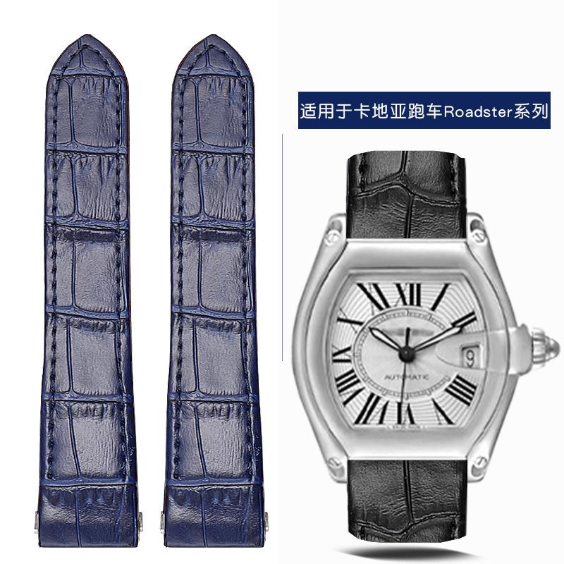

19mm 20mm For Cartier Roadster W6206018 W6206017 Nylon Watchband Men Canvas Quick Metal adapter Cowhide Watch Strap accessories 19mm