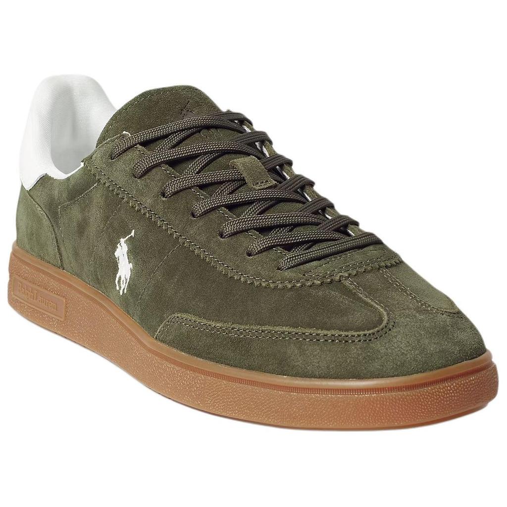 Polo Ralph Lauren Bedford Leather Suede Round Toe Lace-Up Low-Top Sneakers Men Sneakers Green 100047500