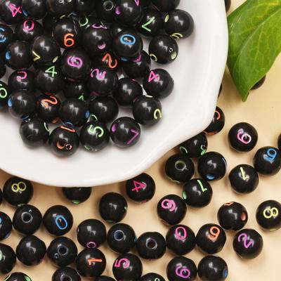 50τμχ 7,5mm Ακρυλικό Στρογγυλό Ψηφιακό Αριθμό Πολύχρωμες Χάντρες για Κοσμήματα που Κατασκευάζουν Χειροποίητα Υλικά με Χάντρες