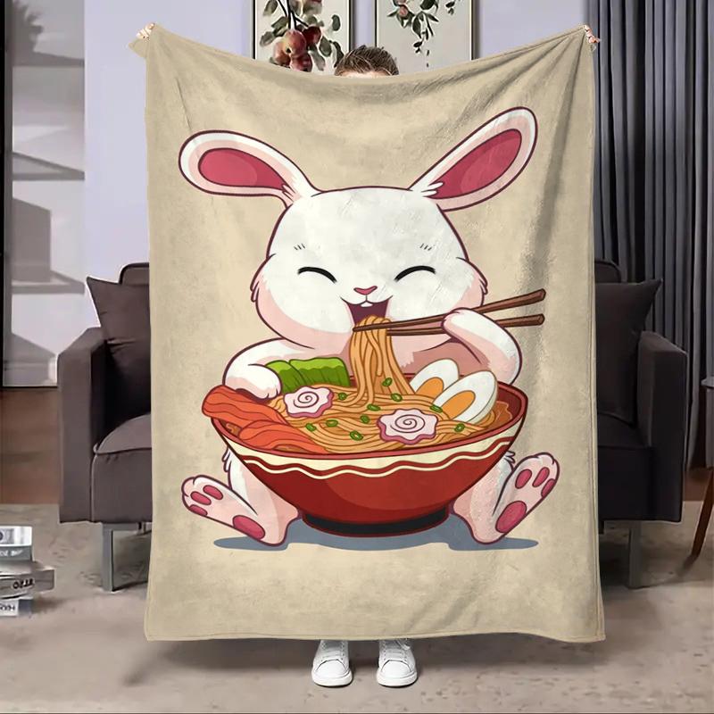 8 Sizes Anime Ramen Printed Blanket Warm Soft and Comfortable Home Travel Blanket Sofa Bedding Cover Blanket Kids Gamer Gift