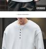 Premium Retro American Henley Collar Long Sleeve Men's Hoodie - Autumn Plus Velvet, Loose Fit High-Grade Pure Cotton POLO Shirt