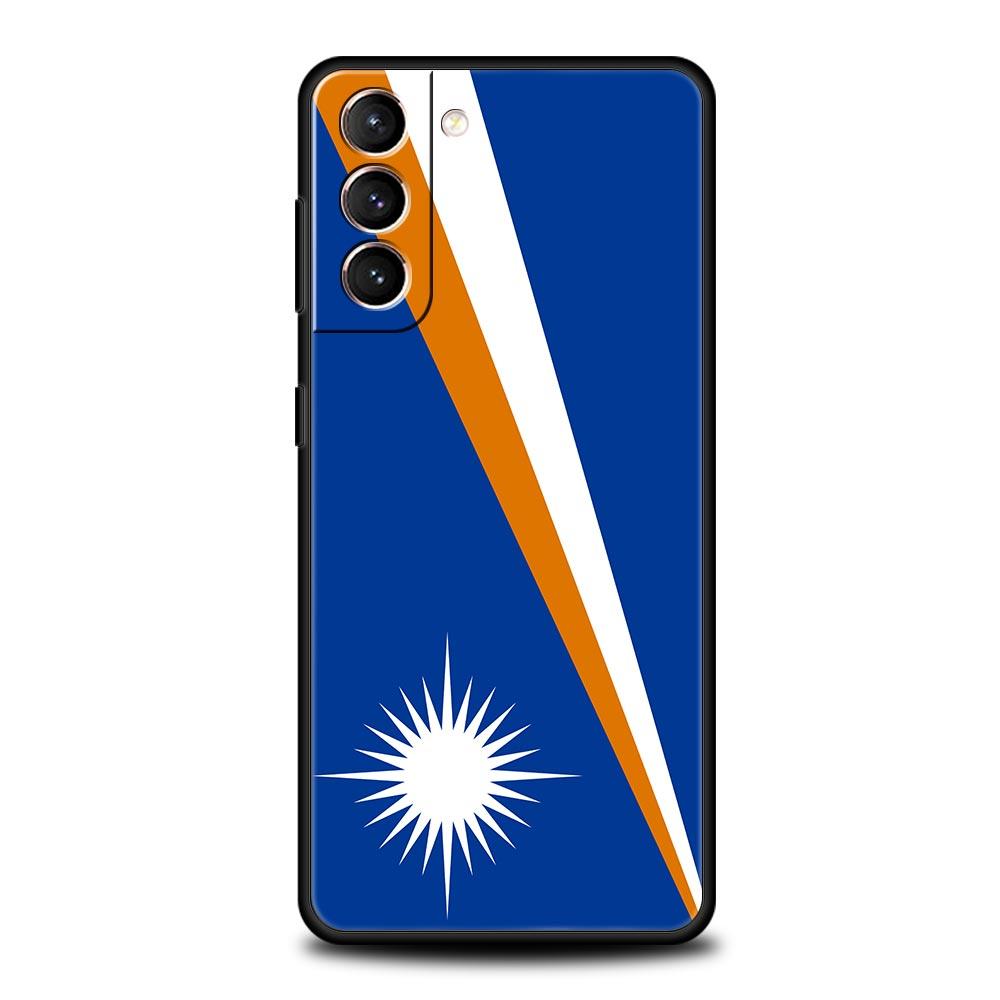 Marshall Islands Flag Soft Phone Case For Samsung Galaxy S25 Edge S24 Plus S23 FE S22 S21 S20 Ultra 5G S10 Black Protect Cover