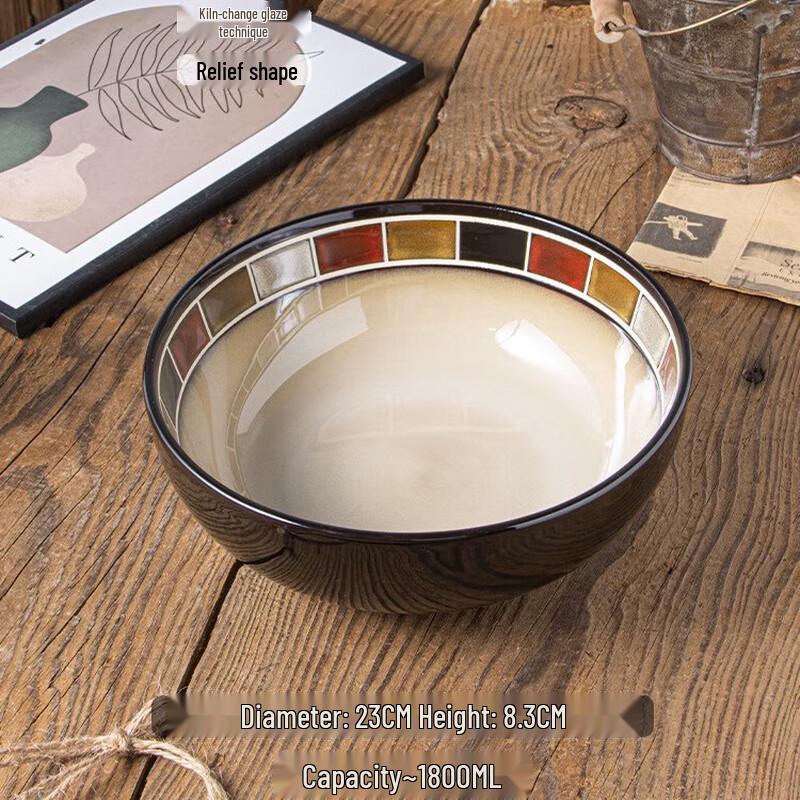 Qinkai European Kiln-Glazed Ceramic Soup Bowl