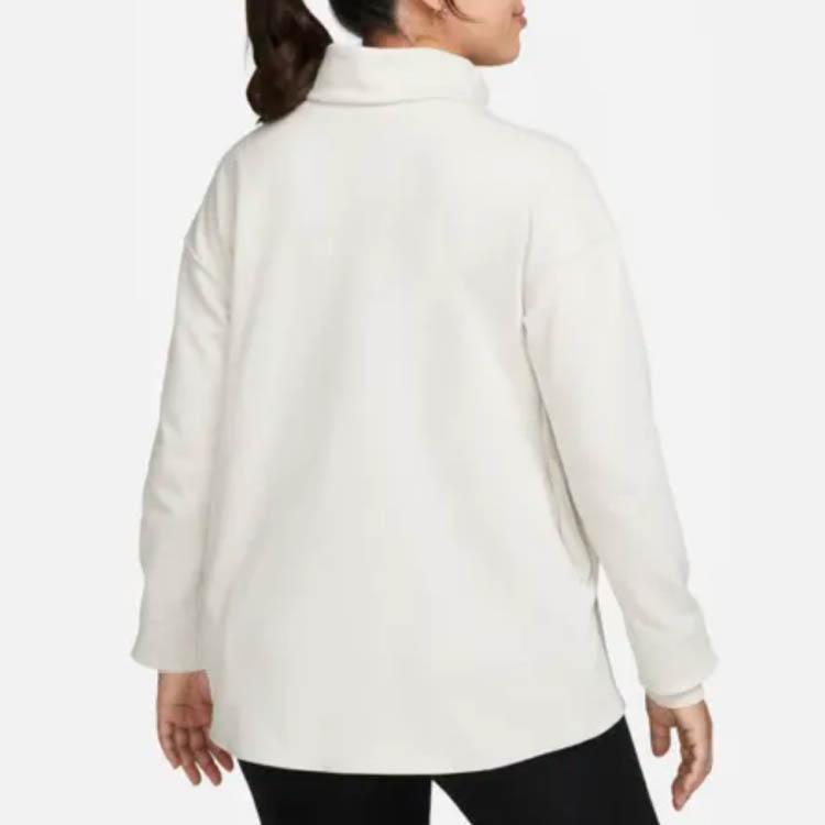 Nike Serie Maternità Tinta Unita Asciugatura Rapida Pullover Design con Spacco Casual Manica Lunga T-Shirt Top da Donna Rosso Chiaro Marrone Legno DR1595-104