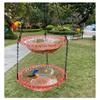 Wild Bird Hanging Bath and Feeder Station, 2-in-1 Dual Basin Outdoor Birdhouse Accessory, Weather-Resistant Water Tray