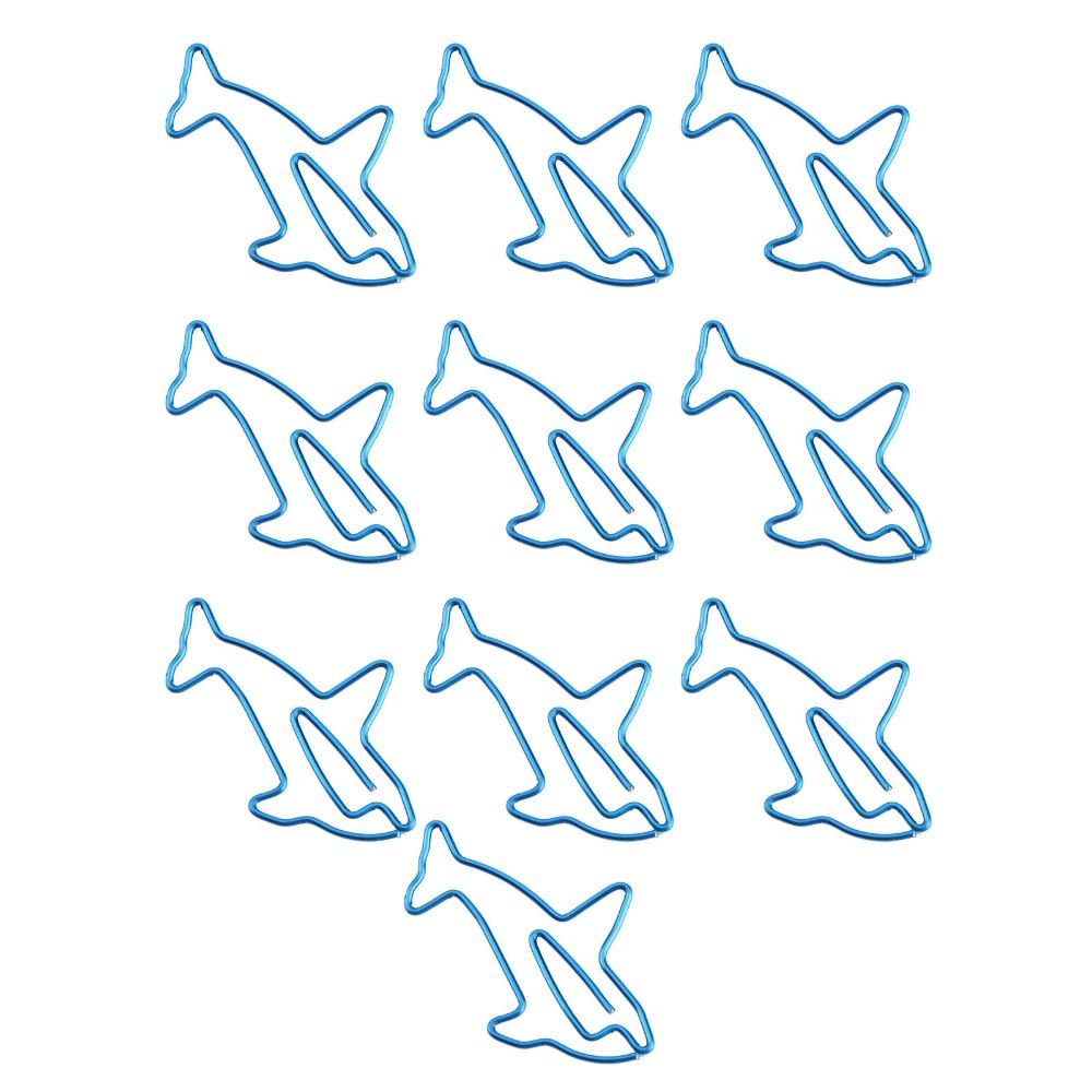 100Pcs Dolphin Shape Metal Paperclips Blue Cute Paper Clips Paper Clips Document Organization