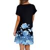 Women's Fashion Casual Round Neck Short Sleeve Ruffle Gradient Printed Dresses