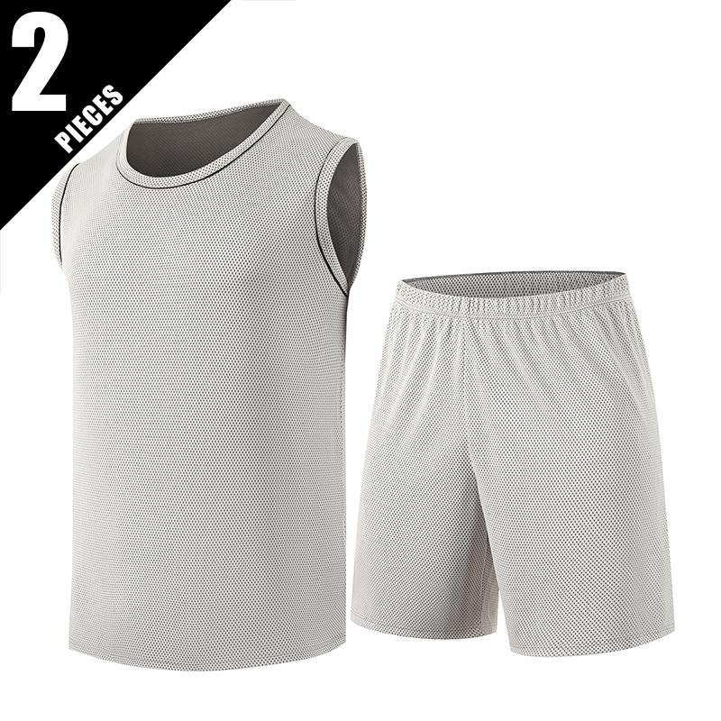 Men's Set Sleeveless Top, Quick Drying, Breathable Sports Fitness Comfortable Home Wear Can Be Worn Outside Fashionable Set