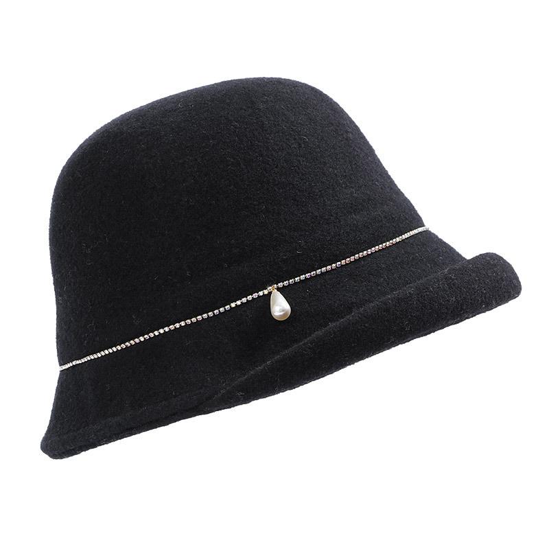 High-end New Wool Hat Women's Autumn and Winter Fashion Curling Top Hat Temperament Celebrity Bucket Hat Elegant Basin Hat