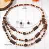 Ethnic Beaded Necklace Women Multi Layer Geometric Wooden Beads Boho Jewelry Premium Simple Versatile Fashion Accessories