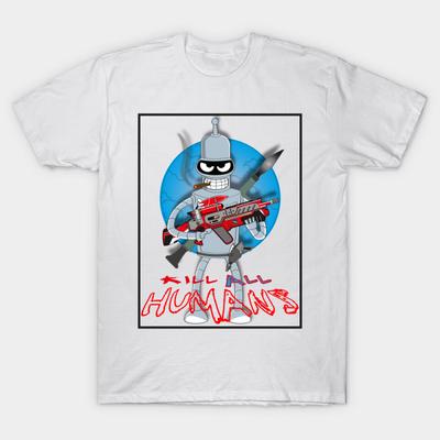 Camiseta Mujer Mata a Todos los Humanos Impresión Harajuku Kawaii Camiseta Verano Manga Corta Camiseta Femenina Top Camiseta