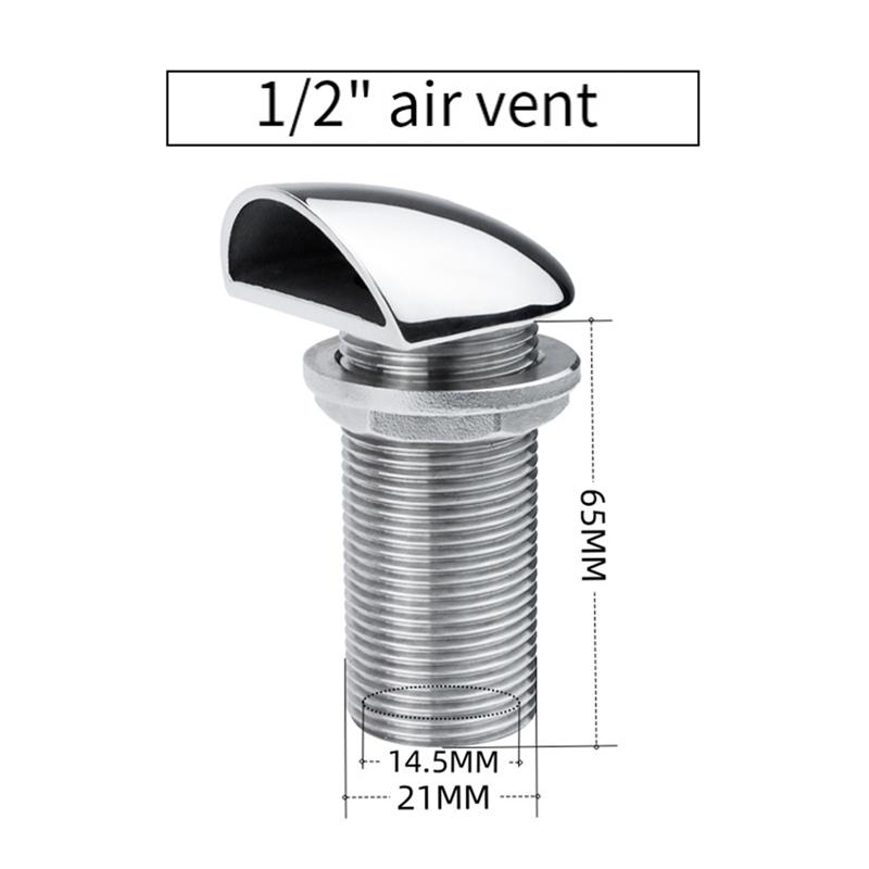 Universal Air Hole 316 Stainless Steel Shell Vent Oil Tank Ventilation Exhaust Valve 1/2" For Yacht RV Boat