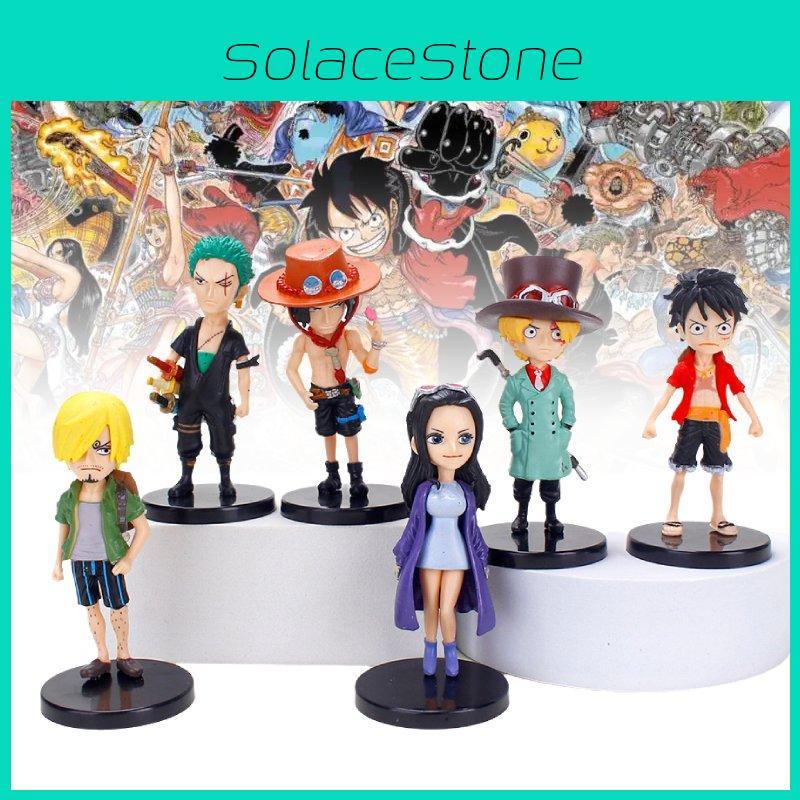 Lustiges Cartoon Anime PVC Charakterfiguren Set Mit Luffy Ace Sanji Robin Designs