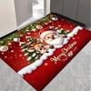 Christmas Santa Reindeer Door Mat Non Slip Absorbent Rug for Entryway Kitchen Holiday Home Decor Washable Floor Mat