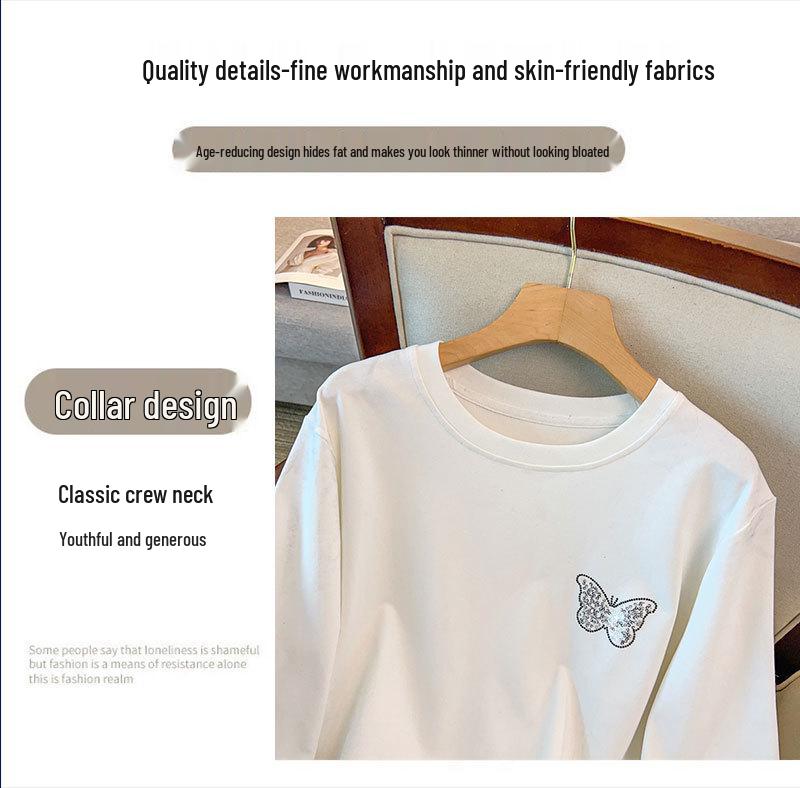 Haut de base tricoté ample à col rond pour femme grande taille, Tour de poitrine 150/160, Longueur moyenne (350-9136)