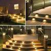 4-20PCS LED Solar Stair Light Outdoor Waterproof Warm White Step Deck Fence Railing Lamps for Patio Garden Yard Walkway Lighting