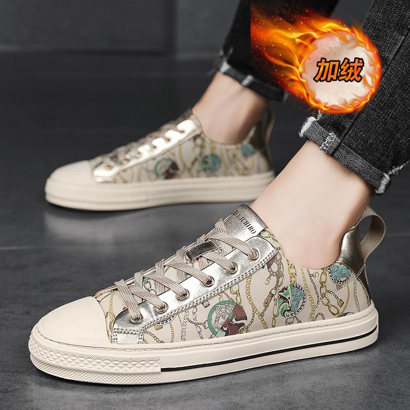 Fashion Dermis Men's Shoes Fashion Spring/Autumn Leather Board Shoe Trendy Versatile Genuine Leather Casual Shoes Men Shoe Sneakers
