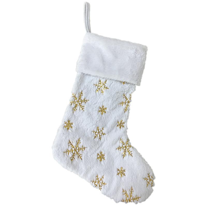 Christmas Decoration Supplies Christmas Socks Gift Bag Embroidered Snowflake Beads Large Christmas Decoration Gift Socks