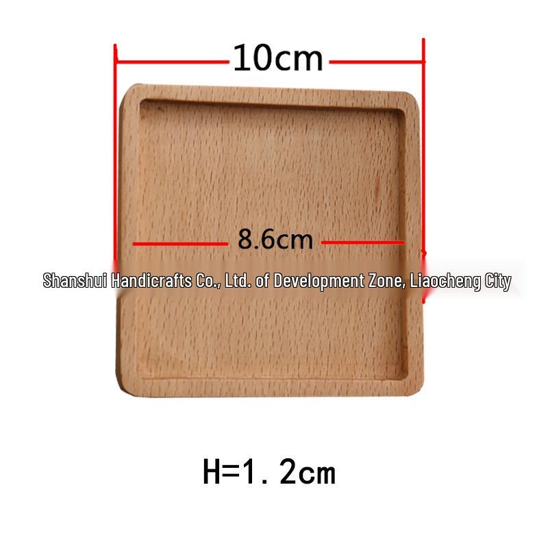 Beech Wood Heat Insulation Coaster: Creative Square, Round, or Engraved Solid Wood Tea/Coffee Coaster.